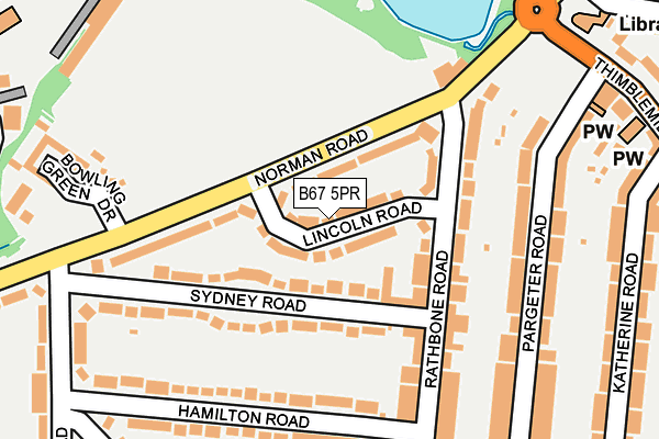 B67 5PR map - OS OpenMap – Local (Ordnance Survey)