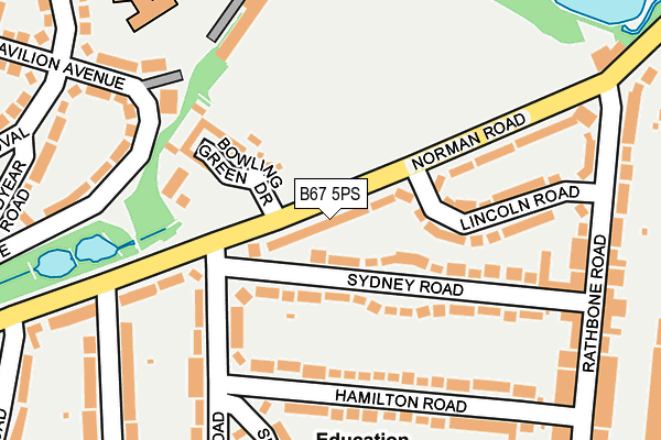 B67 5PS map - OS OpenMap – Local (Ordnance Survey)