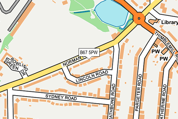 B67 5PW map - OS OpenMap – Local (Ordnance Survey)