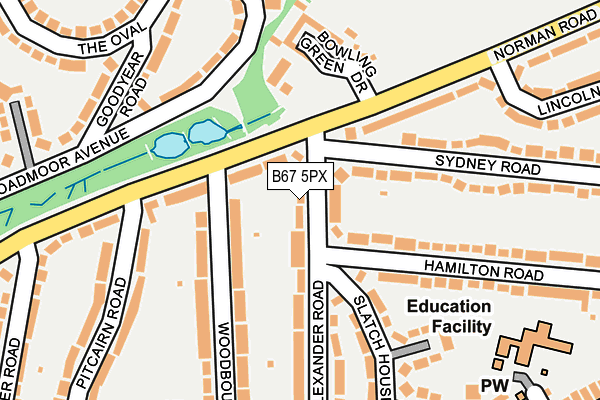 B67 5PX map - OS OpenMap – Local (Ordnance Survey)