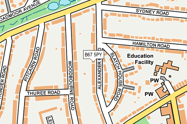 B67 5PY map - OS OpenMap – Local (Ordnance Survey)