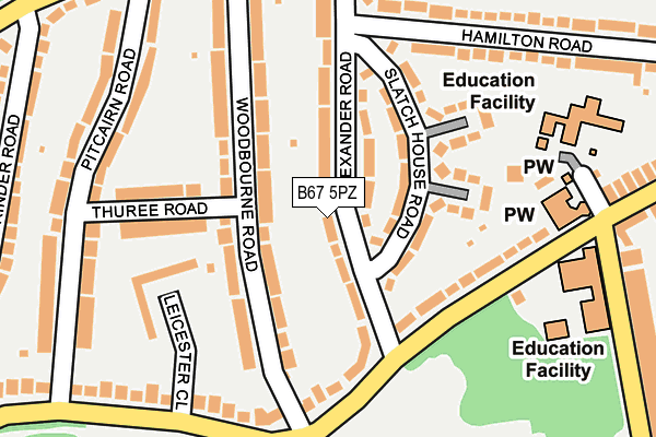 B67 5PZ map - OS OpenMap – Local (Ordnance Survey)