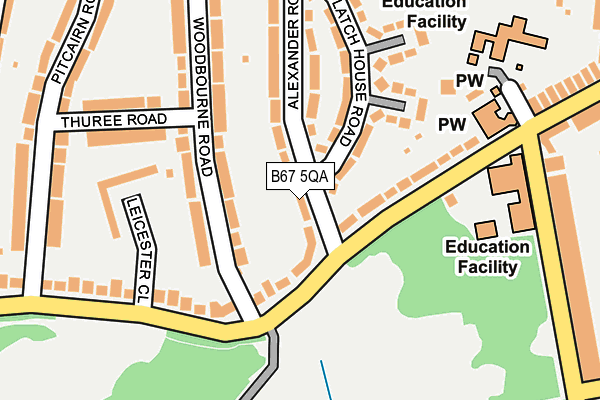B67 5QA map - OS OpenMap – Local (Ordnance Survey)