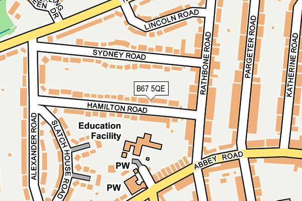 B67 5QE map - OS OpenMap – Local (Ordnance Survey)