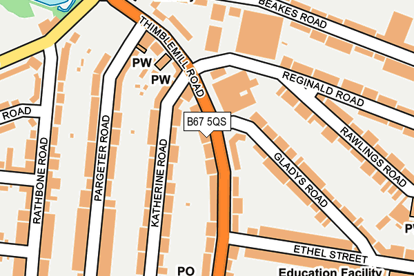 B67 5QS map - OS OpenMap – Local (Ordnance Survey)