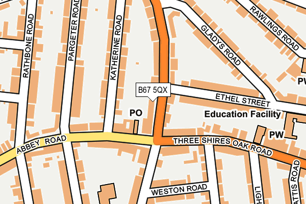 B67 5QX map - OS OpenMap – Local (Ordnance Survey)