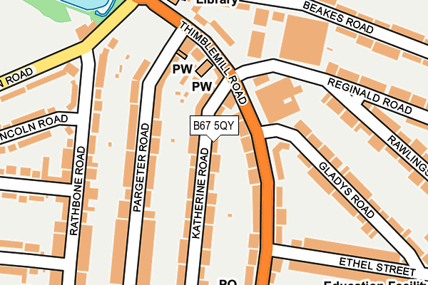 B67 5QY map - OS OpenMap – Local (Ordnance Survey)