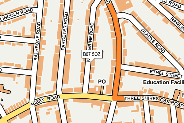 B67 5QZ map - OS OpenMap – Local (Ordnance Survey)