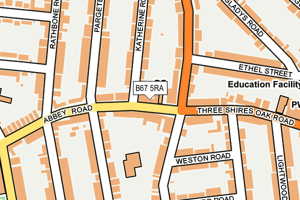 B67 5RA map - OS OpenMap – Local (Ordnance Survey)