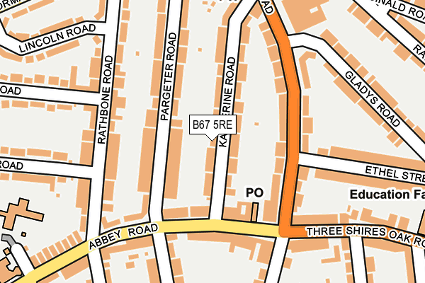 B67 5RE map - OS OpenMap – Local (Ordnance Survey)