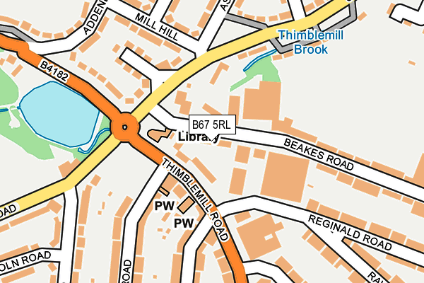 B67 5RL map - OS OpenMap – Local (Ordnance Survey)