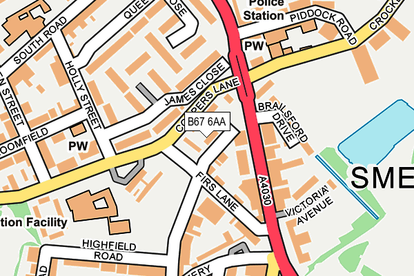 B67 6AA map - OS OpenMap – Local (Ordnance Survey)