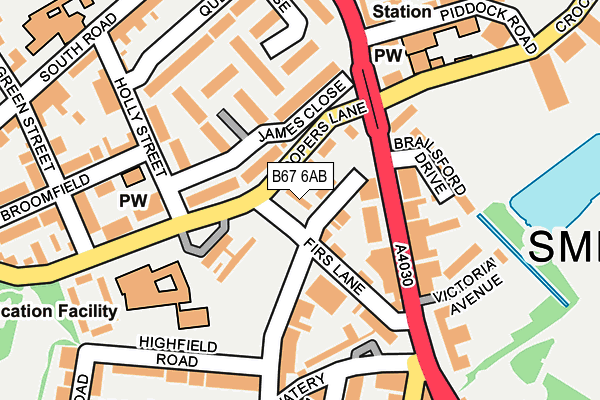 B67 6AB map - OS OpenMap – Local (Ordnance Survey)