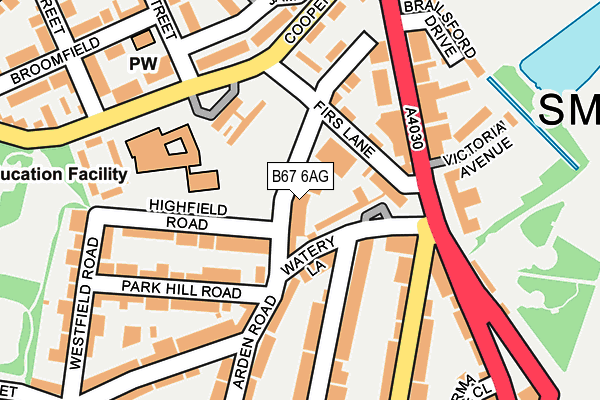 B67 6AG map - OS OpenMap – Local (Ordnance Survey)