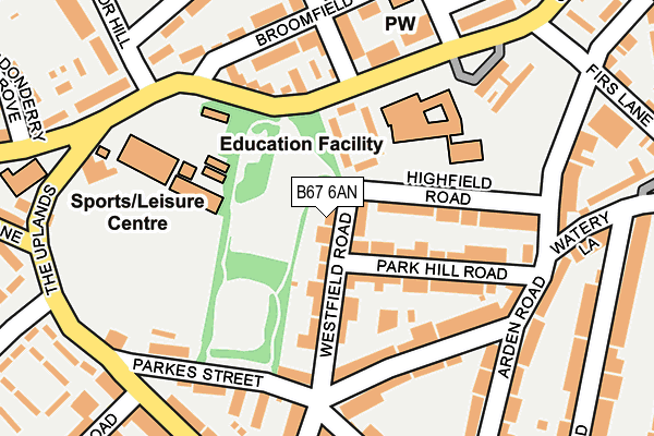 B67 6AN map - OS OpenMap – Local (Ordnance Survey)