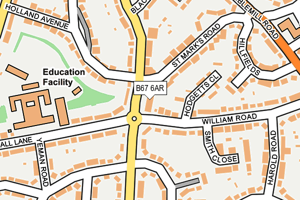 B67 6AR map - OS OpenMap – Local (Ordnance Survey)