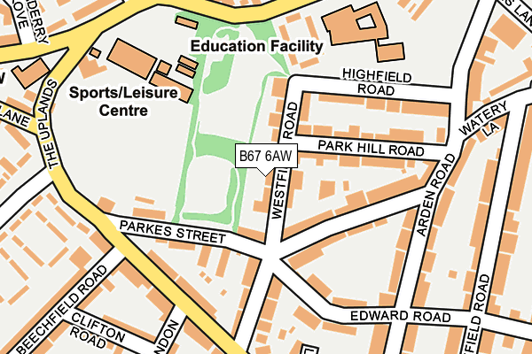 B67 6AW map - OS OpenMap – Local (Ordnance Survey)