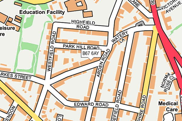 B67 6AY map - OS OpenMap – Local (Ordnance Survey)