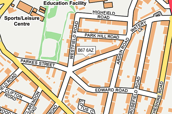 B67 6AZ map - OS OpenMap – Local (Ordnance Survey)