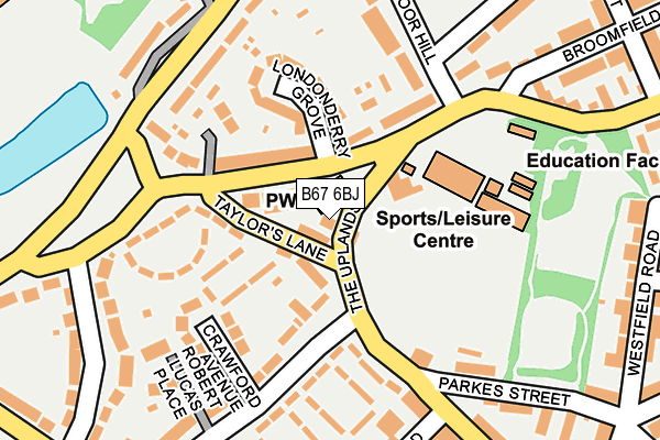 B67 6BJ map - OS OpenMap – Local (Ordnance Survey)