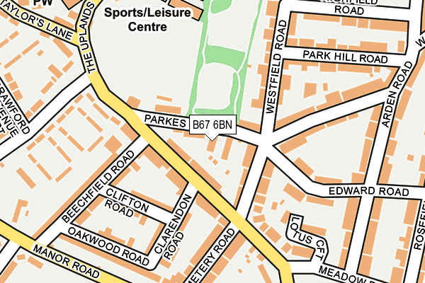 B67 6BN map - OS OpenMap – Local (Ordnance Survey)