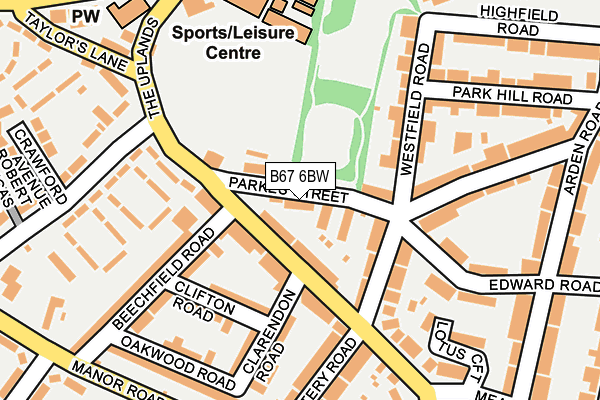 B67 6BW map - OS OpenMap – Local (Ordnance Survey)