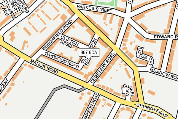 B67 6DA map - OS OpenMap – Local (Ordnance Survey)