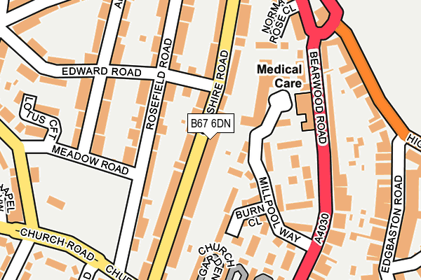 B67 6DN map - OS OpenMap – Local (Ordnance Survey)