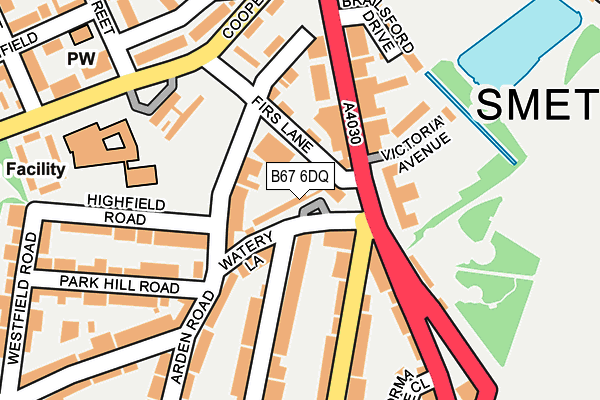 B67 6DQ map - OS OpenMap – Local (Ordnance Survey)