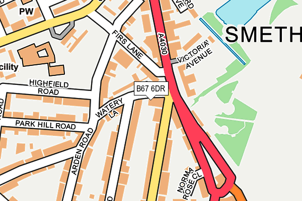 B67 6DR map - OS OpenMap – Local (Ordnance Survey)