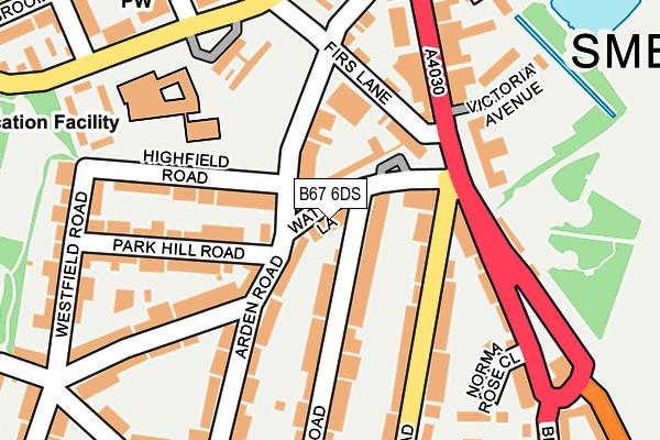 B67 6DS map - OS OpenMap – Local (Ordnance Survey)