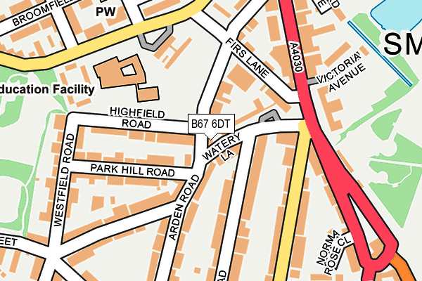 B67 6DT map - OS OpenMap – Local (Ordnance Survey)