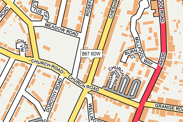 B67 6DW map - OS OpenMap – Local (Ordnance Survey)