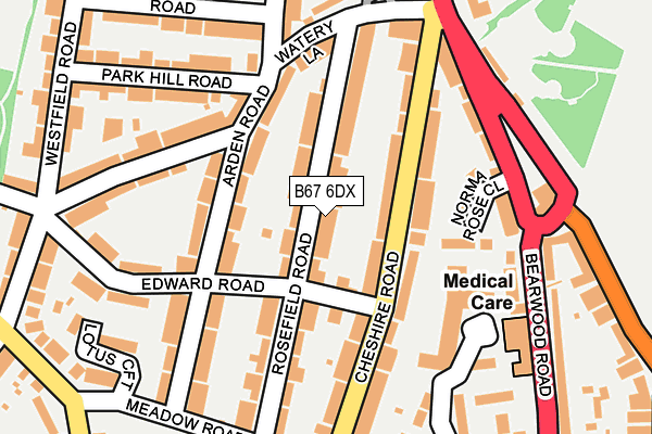 B67 6DX map - OS OpenMap – Local (Ordnance Survey)