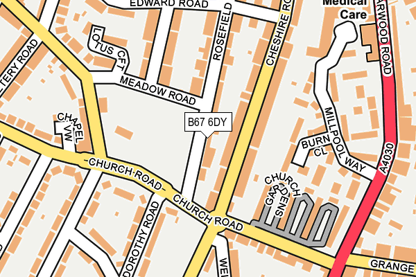 B67 6DY map - OS OpenMap – Local (Ordnance Survey)