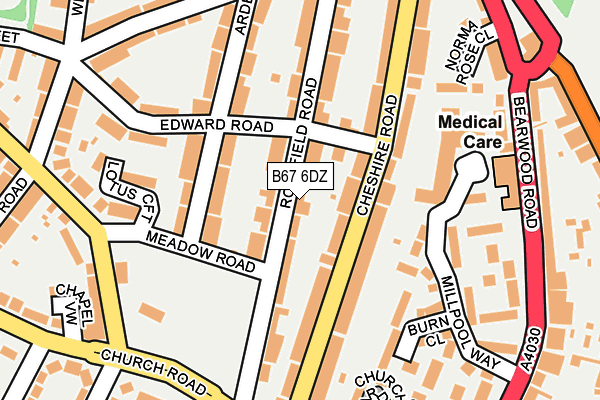 B67 6DZ map - OS OpenMap – Local (Ordnance Survey)