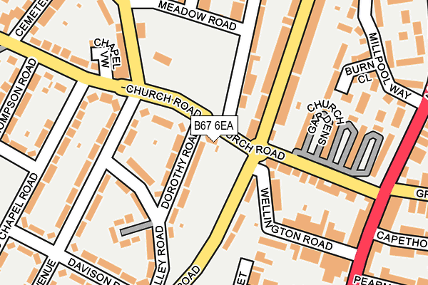 B67 6EA map - OS OpenMap – Local (Ordnance Survey)