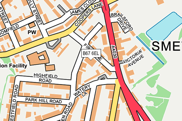 B67 6EL map - OS OpenMap – Local (Ordnance Survey)
