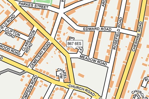 B67 6ES map - OS OpenMap – Local (Ordnance Survey)