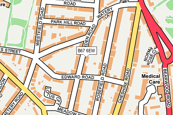 B67 6EW map - OS OpenMap – Local (Ordnance Survey)