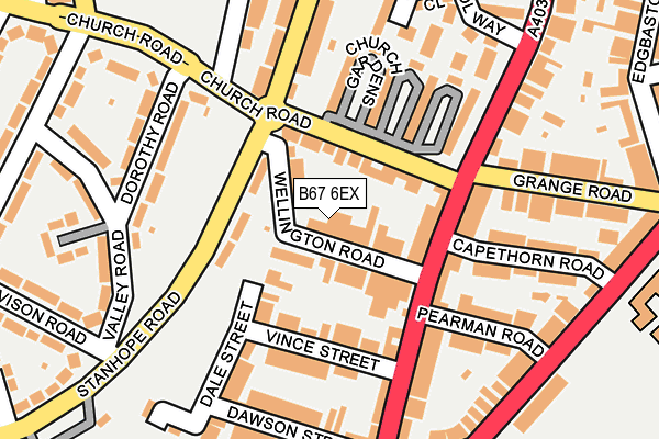 B67 6EX map - OS OpenMap – Local (Ordnance Survey)