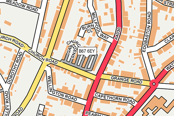 B67 6EY map - OS OpenMap – Local (Ordnance Survey)