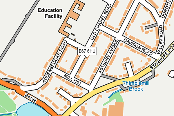 B67 6HU map - OS OpenMap – Local (Ordnance Survey)