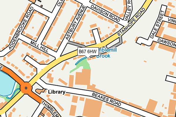 B67 6HW map - OS OpenMap – Local (Ordnance Survey)