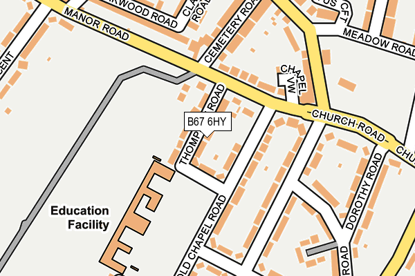 B67 6HY map - OS OpenMap – Local (Ordnance Survey)