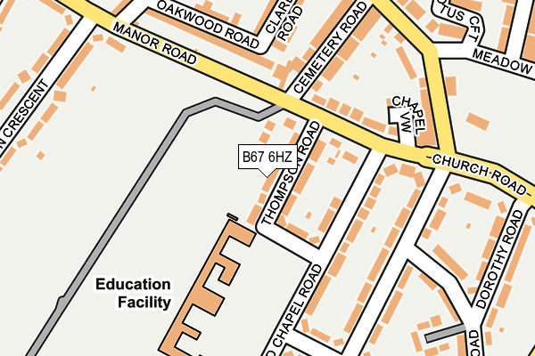 B67 6HZ map - OS OpenMap – Local (Ordnance Survey)