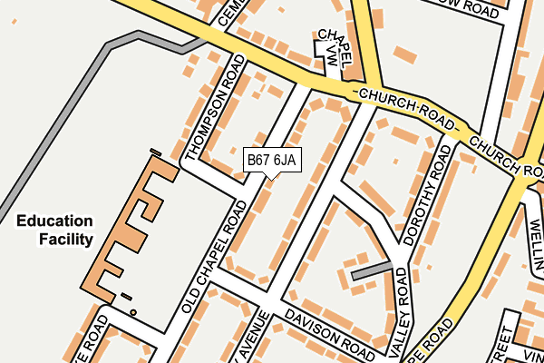 B67 6JA map - OS OpenMap – Local (Ordnance Survey)