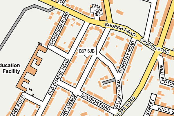 B67 6JB map - OS OpenMap – Local (Ordnance Survey)