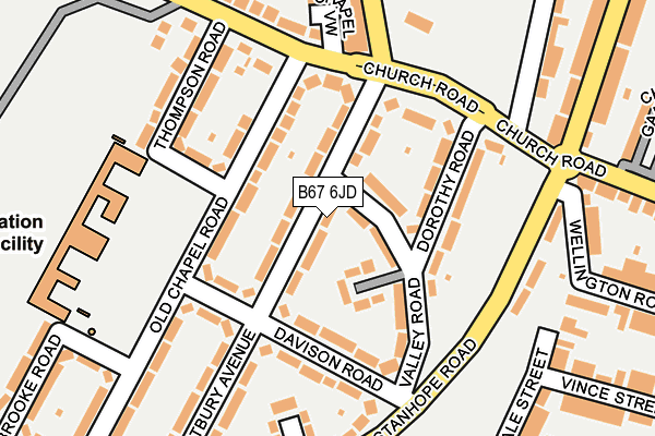 B67 6JD map - OS OpenMap – Local (Ordnance Survey)