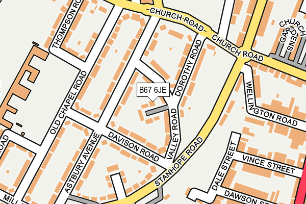 B67 6JE map - OS OpenMap – Local (Ordnance Survey)